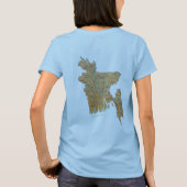 バングラデシュの旗と地図のTシャツ Tシャツ (裏面)