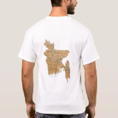 バングラデシュの旗+地図+テキストTシャツ Tシャツ (裏面)