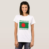 バングラデシュの旗+地図+テキストTシャツ Tシャツ (正面フル)