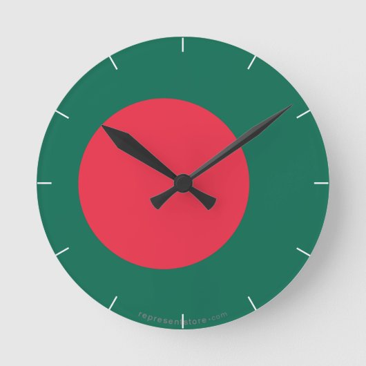 バングラデシュの明白な旗 ラウンド壁時計 (正面)