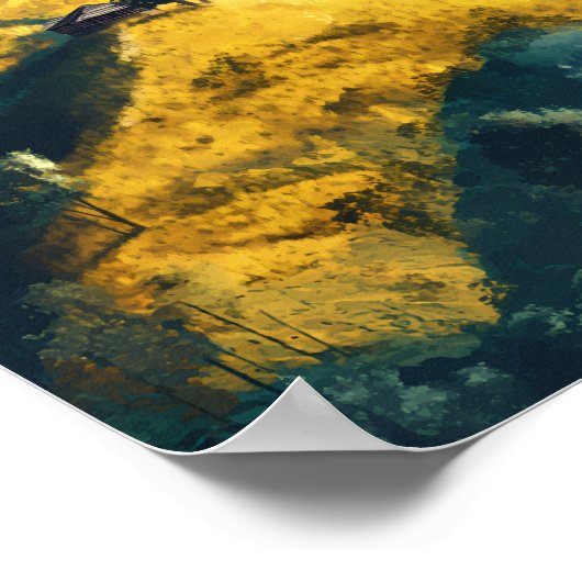 バングラデシュイラストレーション旅行芸術ヴィンテージ ポスター (角)