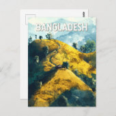 バングラデシュイラストレーション旅行芸術ヴィンテージ ポストカード (正面/裏面)