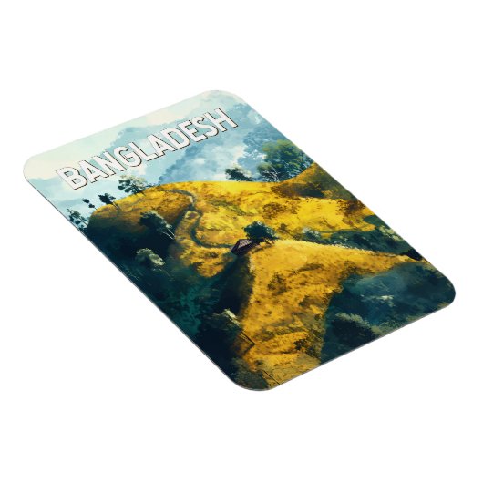 バングラデシュイラストレーション旅行芸術ヴィンテージ マグネット (右側)