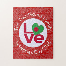 バングラデシュレッドLOVEパーソナライズされた国旗 ジグソーパズル