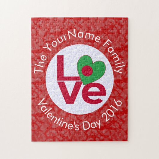 バングラデシュレッドLOVEパーソナライズされた国旗 ジグソーパズル (縦)