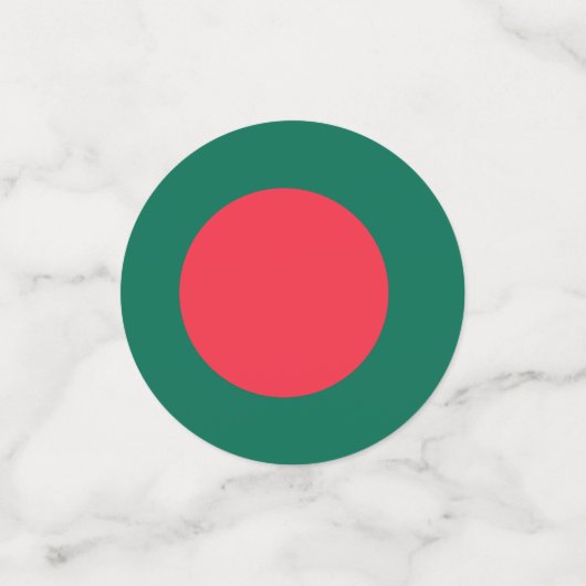 バングラデシュ国旗が掲げられた表紙吹雪 コンフェッティ (スモール正面)