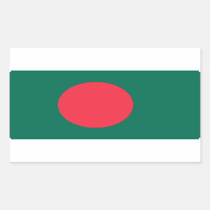 バングラデシュ国旗が貼られた四角形シール 長方形シール