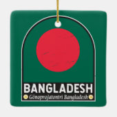 バングラデシュ国旗のエンブレム動揺してヴィンテージ セラミックオーナメント (裏面)