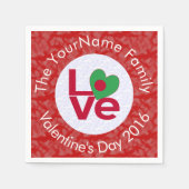 バングラデシュ国旗のハート赤恋 スタンダードカクテルナプキン (正面)