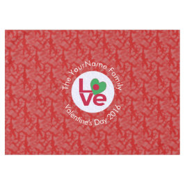 バングラデシュ国旗のハート赤恋 テーブルクロス