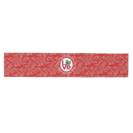 バングラデシュ国旗のハート赤恋 ミディアムテーブルランナー