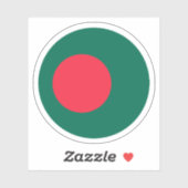 バングラデシュ国旗の丸いステッカー シール (シート)