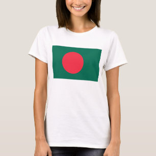 バングラデシュ国旗を持つ女性Tシャツ Tシャツ