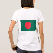 バングラデシュ国旗を掲げた女性フリースのジップジョガー Tシャツ (裏面)