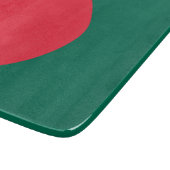 バングラデシュ国旗を掲げた小さなガラス板 カッティングボード (角)