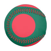 バングラデシュ国旗を掲げた愛国野球 野球ボール (正面左)