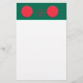 バングラデシュ国旗を掲げた文房具 便箋 (正面)