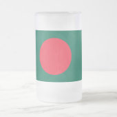 バングラデシュ国旗を掲げた曇りガラス製マグカップ フロストグラスビールジョッキ (中央)