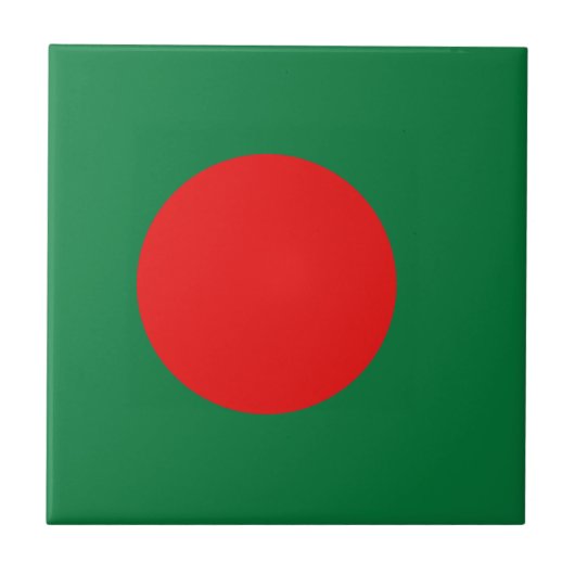 バングラデシュ国旗 セラミックタイル (正面)