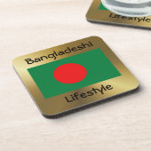 バングラデシュ国旗+文字コースター コースター (左側)