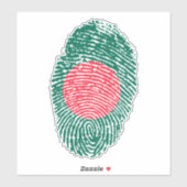 バングラデシュ指紋認証フラグ シール (シート)