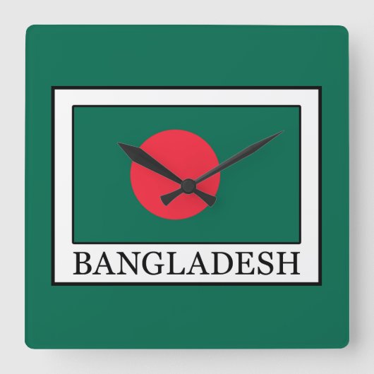 バングラデシュ スクエア壁時計 (正面)