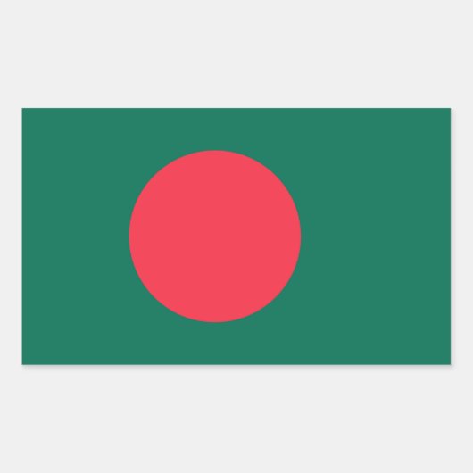 バングラデシュ/バングラデシュ国旗 長方形シール (正面)