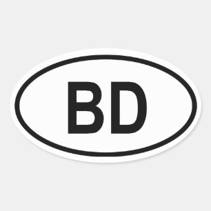 バングラデシュ「BD」 楕円形シール