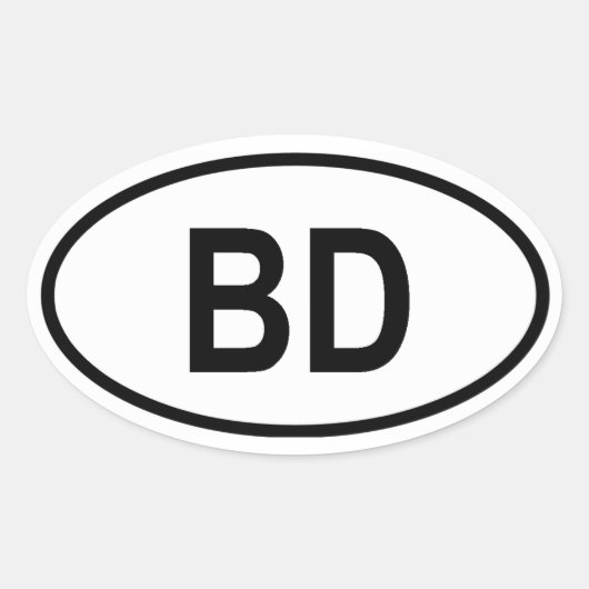 バングラデシュ「BD」 楕円形シール (正面)