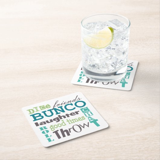 バンコおもしろいガールズナイトアウトパーティー スクエアペーパーコースター (インサイチュ)