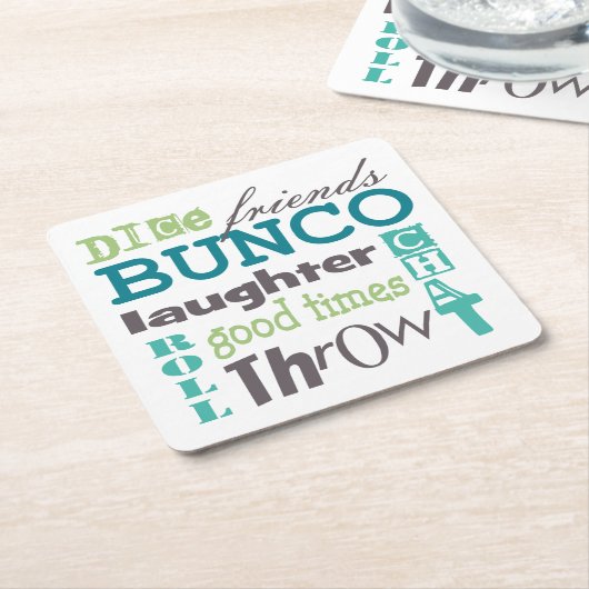 バンコおもしろいガールズナイトアウトパーティー スクエアペーパーコースター (アングル)