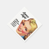 バンコおもしろいナイトレトロヴィンテージ女性の腫れ スタンダードカクテルナプキン (角)