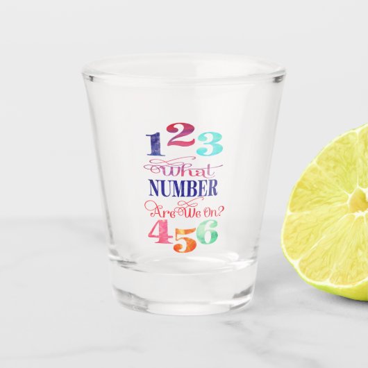 バンコおもしろいー何番だ? ショットグラス (正面)