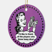 バンコおもしろい選手が優勝したパープルヴィンテージ セラミックオーナメント (左)