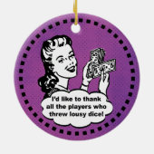 バンコおもしろい選手が優勝したパープルヴィンテージ セラミックオーナメント (裏面)