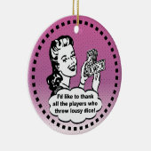 バンコおもしろい選手の勝者ピンクヴィンテージ セラミックオーナメント (右)