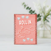 バンコまたはバンコサイコロズゲームナイトパーティの招待状 ポストカード (スタンド正面)