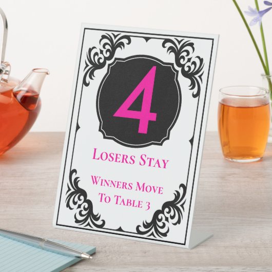 バンコエレガントピンクヘッドテーブルNumber 4 台座サイン (インサイチュ)