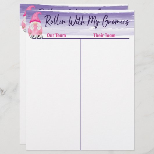 バンコキュート格言サイコロタリースコアシート (正面/裏面)