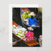 バンコクに浮かぶ市場 ポストカード (正面/裏面)