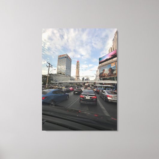 バンコクの写真キャンバスでの交通生活 キャンバスプリント (正面)