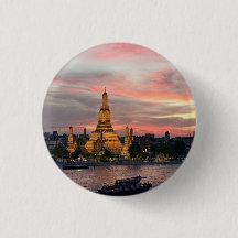 バンコクの夕日 - チャオプラヤー川のワットアルン寺院
