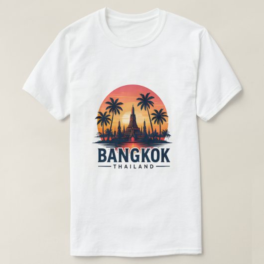 バンコクの熱帯の夕日 Tシャツ (デザイン正面)