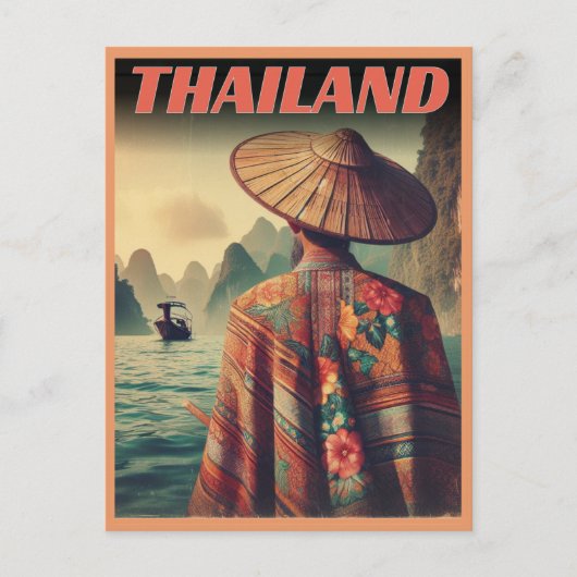 バンコクの都市タイの古いタイの男性の旅行ギフト ポストカード (正面)