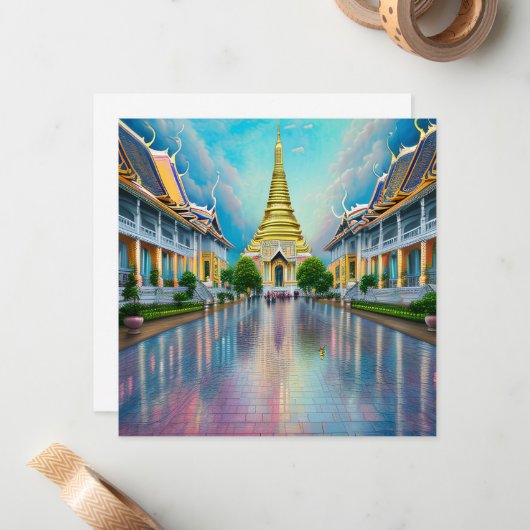 バンコクはタイの首都で、次の都市の一つである ノートカード (正面/裏面インサイチュ)