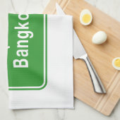 バンコクアヘッド⚠タイ高速道路交通標識⚠ キッチンタオル (四つ折り)