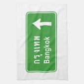 バンコクアヘッド⚠タイ高速道路交通標識⚠ キッチンタオル (縦)