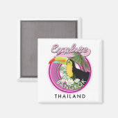 バンコクインドネシア旅行のロゴを探索する マグネット (正面/裏面)