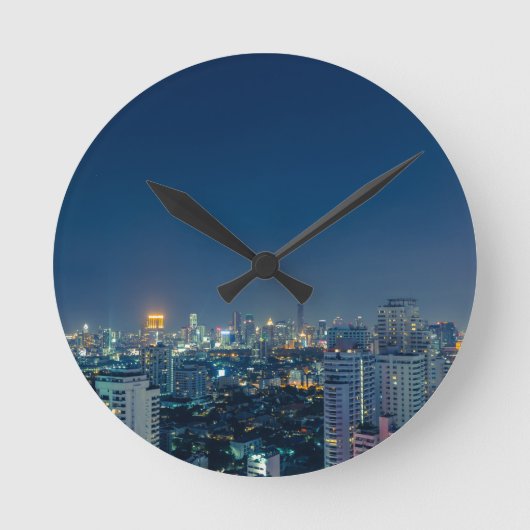 バンコクスカイラインアットナイトパノラマ ラウンド壁時計 (正面)