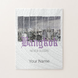 バンコクスカイラインヴィンテージBKKレトロタイデザイン ジグソーパズル